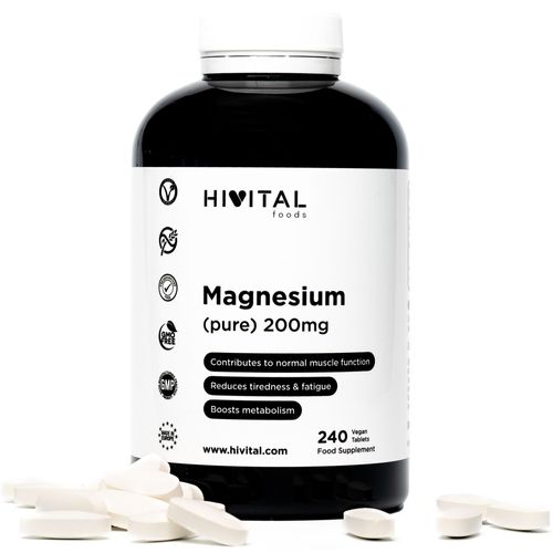 Magnésium Pur 200 Mg Obtenu À Partir De Citrate De Magnésium. 240 Comprimés Végétaliens, 8 Mois De Traitement. Améliore La Fonction Musculaire Et Le Système Nerveux, Réduit La Fatigue Et Les Crampes 