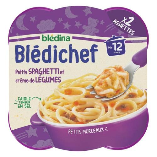 BLEDINA Blédichef Petits Spaghetti et crème de Légumes - Plat bébé