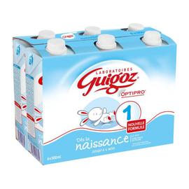 GUIGOZ Optipro 1 lait 1er âge liquide dès la naissance 6x50cl pas cher 