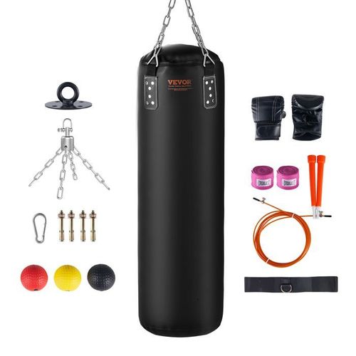 Sac De Frappe - Vevor - 360x360x1200 Mm Ensemble Sac De Boxe Suspendu Entraînement Mma Non Rempli,Pour Mma,Karaté,Judo