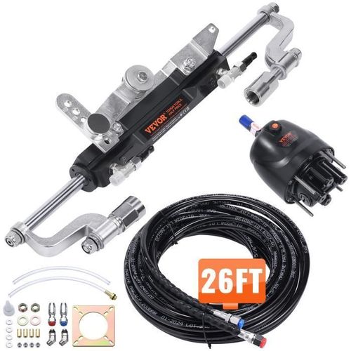 Direction Hydraulique Marine - Vevor - Kit De Direction Hydraulique Pour Bateau Hors-Bord Marine 300hp Hors-Bord Course 200 Mm