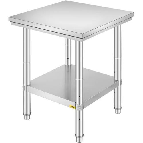 Table De Travail Cuisine Inox Vevor - 60 X 60 X 80 Cm - Capacité De Charge 150 Kg