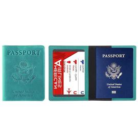 Nacuwa Voyage Porte-passeport ID carte Housse cuir RFID Bloquant étui portefeuille