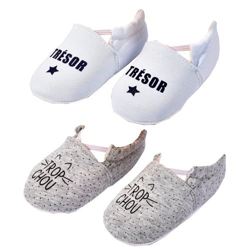 Chaussons Bébé Cocooning Fantaisie Pack De 2 Paires 0686 Boys