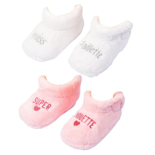 Chaussons Bébé Cocooning Fantaisie Pack De 2 Paires 0886 Girls