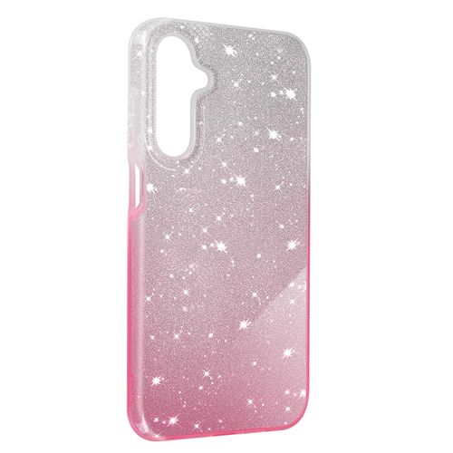 Coque Pour Samsung Galaxy A25 5g Paillette Silicone Semi Rigide Fin Blanc / Rose