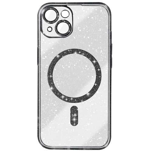 Coque Magsafe Pour Iphone 14 Silicone Pailleté Noir