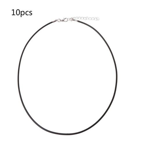 Chaîne En Cuir Et Soie Noire, 10 Pièces De Qualité Supérieure, Cordon, Collier Avec Fermoir À Griffe De Homard