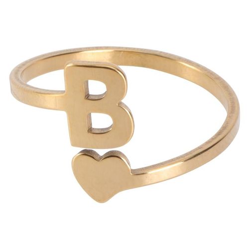 Bague En Acier Inoxydable, Initiales Anglaises, Bijoux Rétro Pour Filles (Doré)