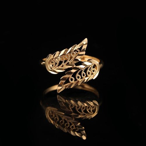 Bague En Or Jaune 24k Pour Femme, Anneau Original Rempli De Feuilles, Pour Fête De Mariage, Nouvel Accessoire De Bijouterie À La Mode, Cadeau, 2018