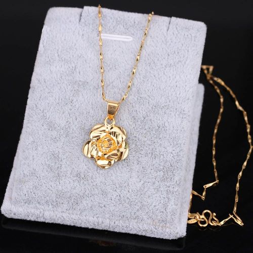 Colliers De Déclaration De Fleurs Délicates Pour Femmes, Pendentifs Ras De Cou, Chaîne En Or Jaune 24k Rempli De Bijoux Épais
