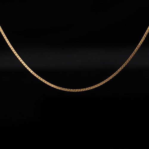 Collier À Chaînes En Or 24k Pour Femmes, Nouvelle Mode, Pendentif, Ras De Cou, Chaîne Plate, Bijoux Remplis D'or Jaune 24k, 2018