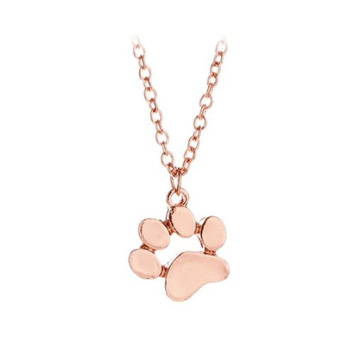 Collier En Or Rose Avec Motif Patte D'ours Pour Femme Et Fille, Joli Pendentif Avec Empreinte D'animal, Bijoux Décoratifs