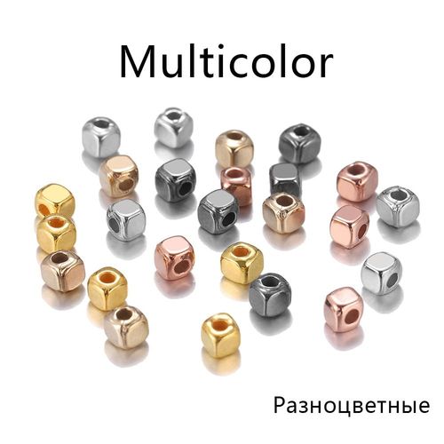 Perles De Rocaille Cubiques Carrées En Plastique, 300 À 500 Pièces/Lot, En Vrac, Perles D'espacement Amples Pour Bricolage De Bracelets, Fournitures De Fabrication De Bijoux