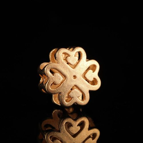 Bracelet En Or Jaune 24k Pour Femme, Perles Creuses En Forme De C¿Ur, Adaptées Aux Breloques, Accessoires De Bijouterie, Fait À La Main, Bricolage, 11mm
