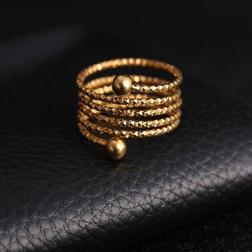 Bague En Or Jaune 24k, Grande Bague Originale Extensible Pour Femmes, Déclaration De Fête De Mariage, Nouveau Bijou À La Mode