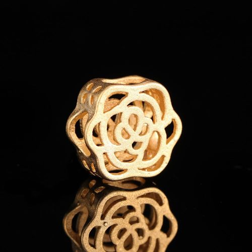 Perles De Fleurs Creuses En Or Jaune 24k 13mm, Adaptées Au Bracelet, Bricolage À La Main, Accessoires De Bijoux Pour Femmes