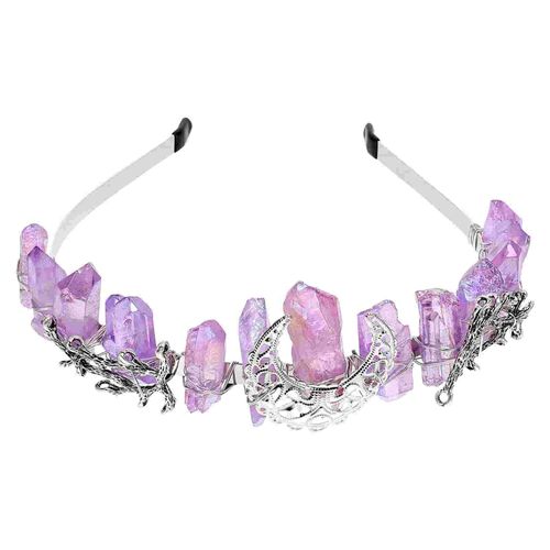 Pendentif En Cristal De Lune Multicolore, 1 Pièce, Branche D'arbre Naturelle, Bandeau Décoratif