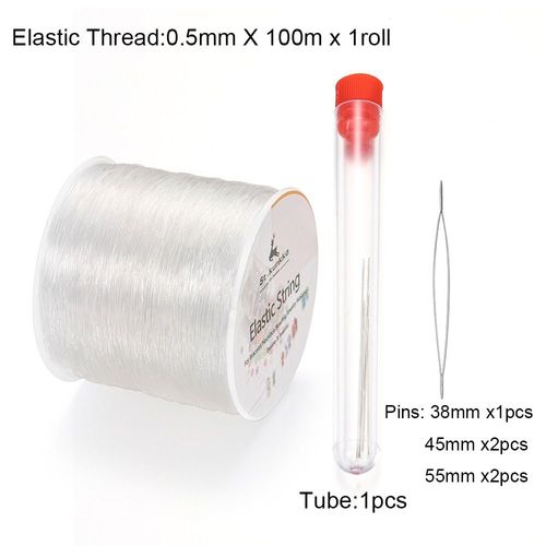 Cordons Élastiques Extensibles En Plastique Cristal, 100 Mètres, 5 Broches, Pour La Fabrication De Bijoux, Colliers Et Bracelets Artisanaux