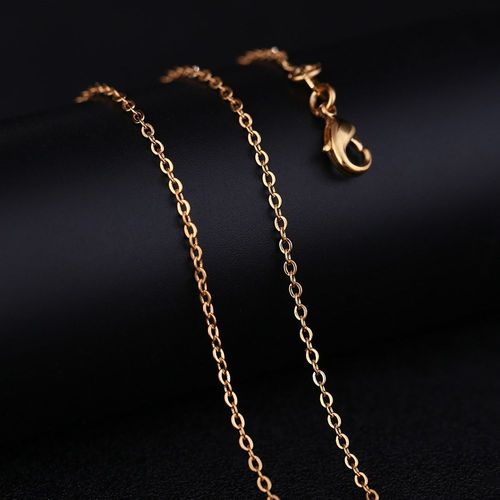 Collier En Chaîne De Couleur Or 24k Pour Femme, Chaîne À Maillons Croisés, Pendentif Ras De Cou, Bijoux Remplis En Or Jaune 24k