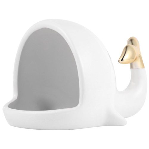 Support De Bijoux En Céramique, Petite Baleine, Peinture Moderne Or, 1 Pièce, Créatif Anneau Collier Boucle D'oreille, Plateau De Rangement, Plateau À Savon