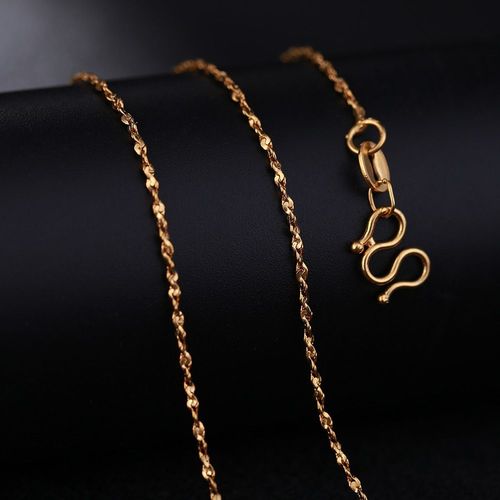 Collier Ras De Cou En Or 24k Pour Femmes, Chaîne Torsadée, En Or Jaune 24k