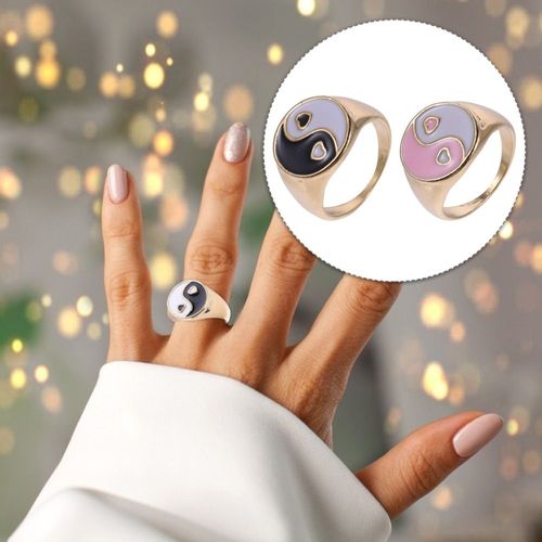 Bagues En Métal Vintage, 8 Trigrammes, 4 Pièces, Design, Bijoux Chics Pour