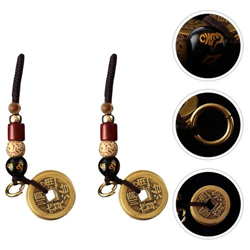 2 Pendentifs En Laiton, Cordes Nouées, Porte Clés Style Chinois, Ornements Suspendus