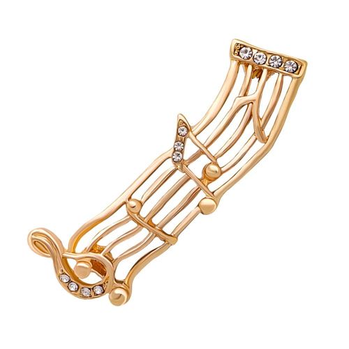Broche En Alliage De Cristal Pour Pull, Avec Strass, Notes Musicales