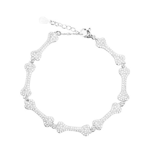 Bracelet En Cuivre Avec Strass En Forme D'os, Bijoux À La Mode, Cadeau