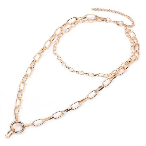 Collier À Deux Chaînes En Métal, Style Punk Rock Simple, Pour Hommes Et Femmes, Unisexe, Doré/