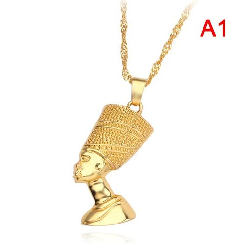 Colliers Avec Pendentif Reine Égyptienne Néfertiti Pour Femmes Et Hommes, Bijoux Couleur Argent/Or, Bijoux Africains