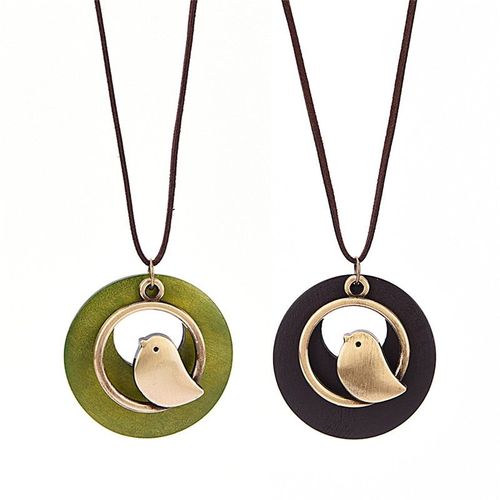 Pendentif En Perles De Bois Pour Femmes, Collier Long Et Vintage, Bijou De Déclaration, Cadeau De Noël