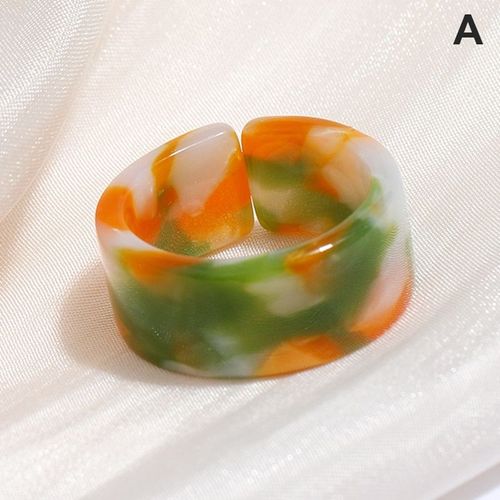 Ensemble De Bagues En Résine Acrylique Transparente Colorée, Strass Géométriques Carrés Et Ronds Pour Femmes, Bijoux Cadeaux De Voyage, Nouvelle Collection 2021