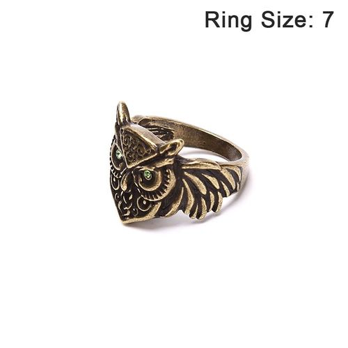 Bague 3d En Forme De Hibou Pour Femmes Et Hommes, Yeux De Personnalité Incrustés, Bague En Zircon Vert Punk Hip Hop, Bijoux De Fête, Cadeau De Boîte De Nuit