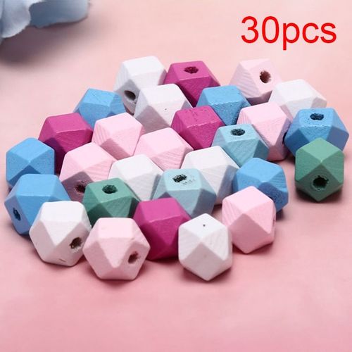 30 Pièces De Perles En Bois, Taille Du Trou 3mm, Grand Cône D'espacement Géométrique En Bois Naturel Inachevé Pour La Fabrication De Colliers Diy