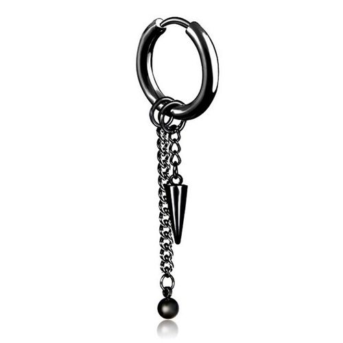 1pc Titane Stee Oreille Pince Noir/Blanc Pendentif Motifs Pour Choisir Simple Mâle Oreille Boucle Titane Acier Punk Hommes Boucles D'oreilles