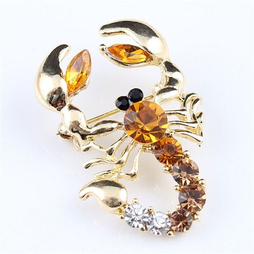 Décoratif Imité Strass Vêtement Bijoux Broche Mariée Mariage Imité Cristal Animal Scorpion Broche