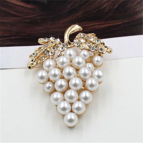 Broches À Fleurs En Cristal Et Strass Pour Robes De Mariée, Pince Pour Écharpe, Boucle, Raisin, Rose, Perle, À La Mode