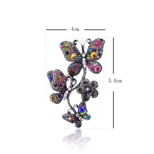 Broche Papillon Pour Femme, Pince Pour Foulard, Avec Pierres, Bijoux De Noël, De Luxe, Vintage, En Cristal