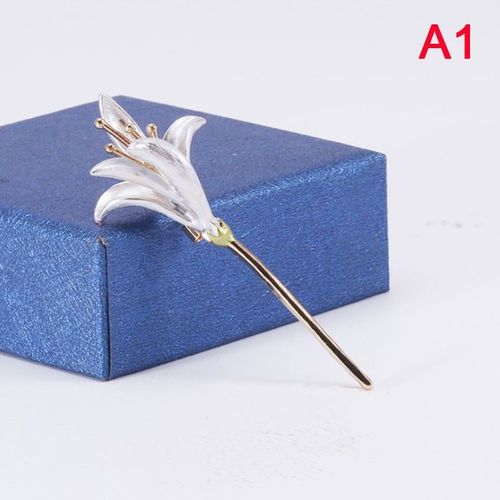 Broche Fleur De Lys Pour Femmes, En Émail, Rose Et Bleu, Pour Mariage