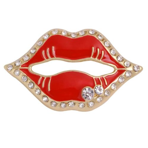 Broches À Lèvres En Strass Pour Femmes, Sexy, À La Mode, Bijoux Brillants, Couleur Rouge, Cadeau, Nouveauté 2021