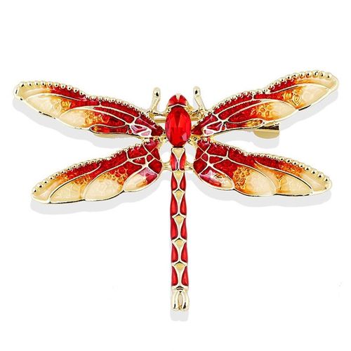 Broches Insectes Libellule En Émail Vert Rouge Noir Pour Femmes Et Hommes, Broches En Alliage Métallique Pour Banquet De Mariage, Épingles Cadeaux