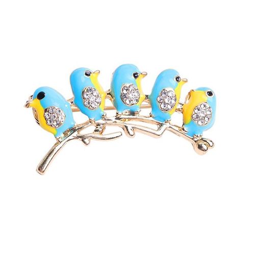 Bijoux En Émail Cristal Pour Filles, Cinq Mignons Oiseaux Colorés, Broches Pour Enfants, Meilleur Cadeau, Écharpe Épaule, Costume, Corsage De Collier