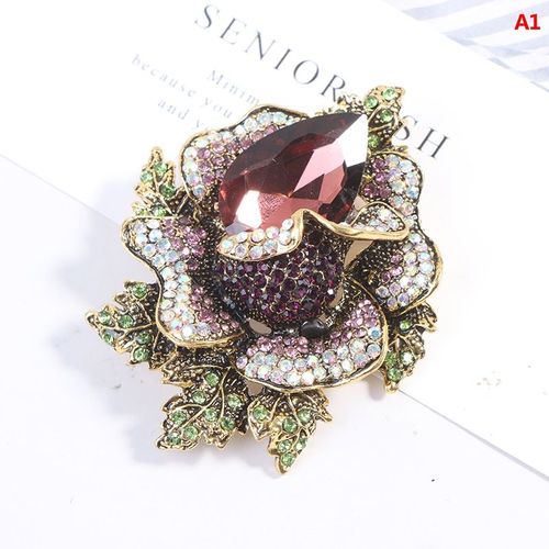 Grande Broche En Verre Pour Femmes, Bijoux À La Mode, Nouvelle Couleur, Cadeau De Noël, Accessoires En Alliage