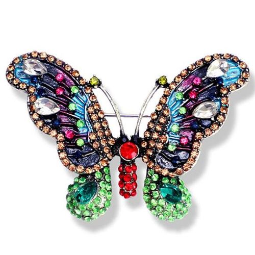 Broche En Cristal Strass Papillon, Vente Directe D'usine, Broches, Bijoux Fantaisie Pour Femmes Ou Filles