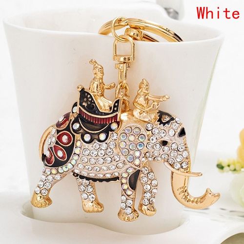Porte Clés En Forme D'éléphant, Bijoux Populaires, Animal De Bon Augure, Boucle De Portefeuille, Cadeau Incrusté Pierre Satellite Pendentif De Voiture