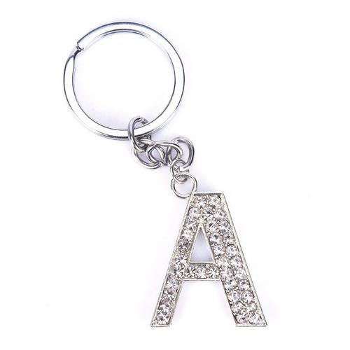 Porte Clé Avec 26 Lettres De L'alphabet En Strass, Unisexe, Pendentif De Sac, Bijoux D'ornement En Cristal