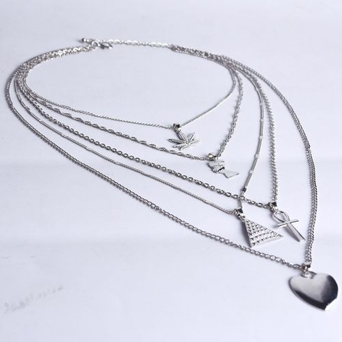 Collier Punk En Or Vintage Avec Pendentif Pyramide D'éléphant En Cristal, Carte Du Faucon Égyptien Antique, Multicouche, Bijoux Cadeaux Pour Femmes, 3 Pièces/Ensemble