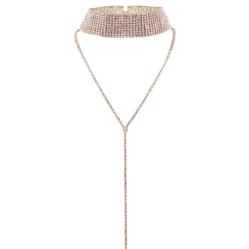 Longue Chaîne En Strass Pour Femmes, Collier De Luxe, Sexy Et Brillant, Pour Boîte De Nuit, Décorations De Cou De Fête, Bijoux De Déclaration